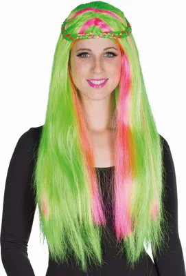 Produktbild von Damen Perücke (Neon Wig Long - Grün)