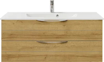 Produktbild von Pelipal Badmöbel-Set Sunline 300 BxHxT 117 x 49,9 x 48 cm Frontfarbe eiche riviera Badmöbel-Set mit Waschtisch Mineralma