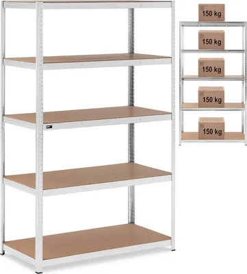 Zdjęcie produktu dla Regał Magazynowy Metalowy 5 Półek 750 Kg 120 X 60 X 197 Cm Szary