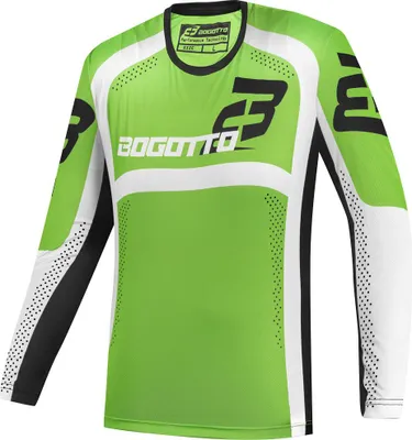 Obrázek produktu pro Bogotto Ares-MTN Motokrosový dres, černá/zelená/bílá, M