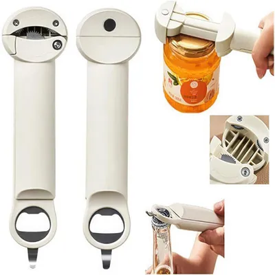 Produktbild von 2PCS Verstellbarer Deckelöffner aus Edelstahl, multifunktionaler ausziehbarer Flaschen- und Glasöffner, wandmontierbar
