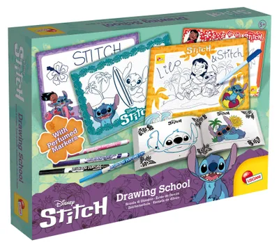 Zdjęcie produktu dla Lisciani 107575 - Disney Stitch - Szkoła rysowania z perfumowanymi kredkami do kolorowania dla dzieci