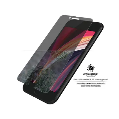 Produktbild von PanzerGlass ® Privacy Displayschutz iPhone SE (2020/2022) | 8 | 7 | 6 | 6s | Edge-to-Edge | Bulk, Apple, Apple - iPhone 6, Apple - iPhone 6s, Apple - iPhone 7, Apple - iPhone 8, Apple - iPhone SE 2020,..., Trockene Anwendung, Kratzresistent, Schockresistent, Antibakteriell, Transparent, 50 Stück(e)