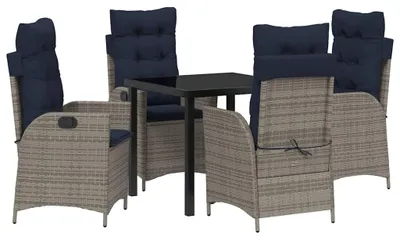 Immagine prodotto di Set da Pranzo per Giardino 5 pcs Grigio e Nero Rattan