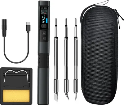 Produktbild von Elektrisches Lötkolben-Set mit 0,96" IPS Display – tragbarer Smart Lötkolben, präzise Temperatursteuerung 100–450¡æ, ergonomisches Design