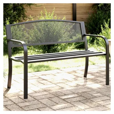 Produktbild von Gartenbank 119 cm Schwarz Stahl