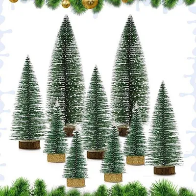Image de Décoration de Noël pour table, en bois, 10 cm, lot de 9 pièces