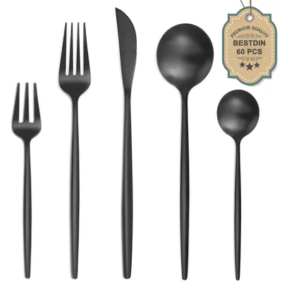 Besteckset 60-teilig für 12 Personen, Edelstahl, spülmaschinengeeignet
