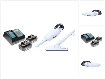 Image de Makita DCL 181 FSF1 W Aspirateur sans fil 18 V blanc + 2x Batteries 3,0 Ah + Chargeur