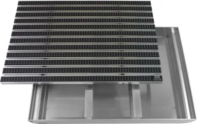 Produktbild von Emco Eingangsmatte DIPLOMAT + Bodenwanne 75mm Aluminium, Bürsten Grau,Größe:75x50cm
