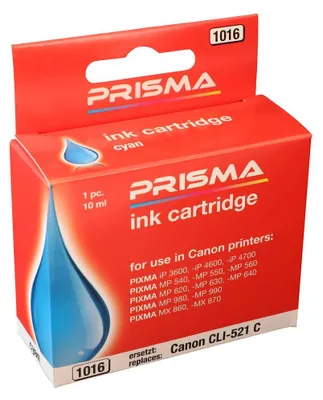 Produktbild von PRISMA 1016 Druckerpatrone für Canon Tintenstrahldrucker, cyan, 10 ml