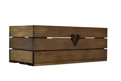 Obrázek produktu pro Dřevěný truhlík hnědý srdce  40 cm