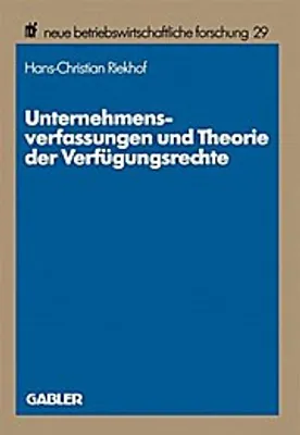 Produktbild von Unternehmensverfassungen und Theorie der Verfügungsrechte