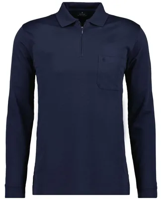 Ragman Langarm-T-Shirt Brusttasche mit Logo in blau