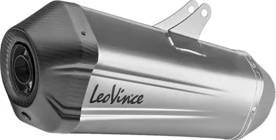 Immagine prodotto di Silenziatore posteriore LeoVince LV-12 R omologato, in acciaio inossidabile, con terminale in carbonio e protezione termica per Honda NT 1100, anno di produzione 2025-2026, E5+