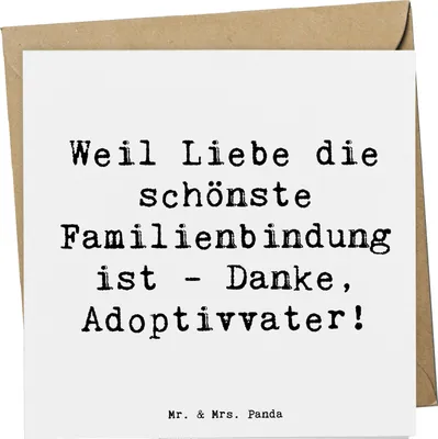 Produktbild von Mr. & Mrs. Panda Grußkarte Spruch Danke Adoptivvater - Weiß - Geschenk, Verwandte, Dankeschön, Klappkarte, anlasskarte, faltkarte, Adoption, Familienstruktur, Familie
