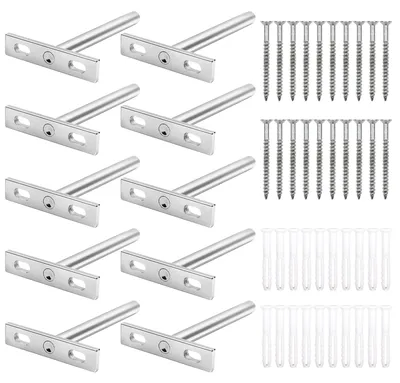 Zdjęcie produktu dla Uchwyty do półek niewidoczne, 100 mm, 10 sztuk, do montażu na ścianie