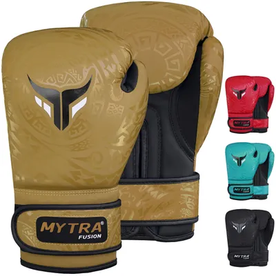 Zdjęcie produktu dla Rękawice bokserskie dla dzieci - do treningu kickboxingu, worka bokserskiego, Muay Thai, MMA, sparingu - złote, 4 oz