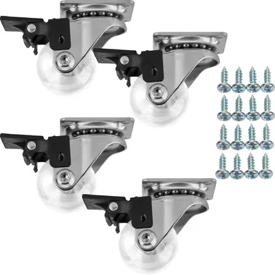 Produktbild von SOTECH Möbelrolle SWIFT Ø 35 mm transparent – mit Feststeller (4 Stück)