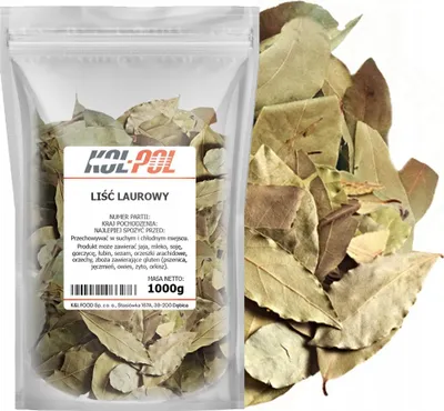Zdjęcie produktu dla LIŚĆ LAUROWY 1kg Liście laurowe naturalne aromatyczne suszone Kol-Pol