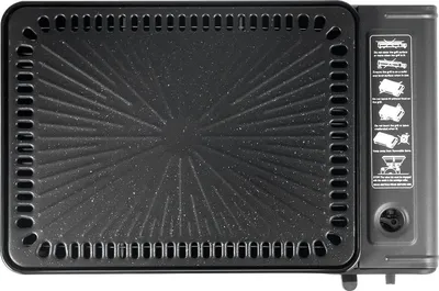 Zdjęcie produktu dla Grill gazowy, przenośna konstrukcja, regulacja temperatury, czarny