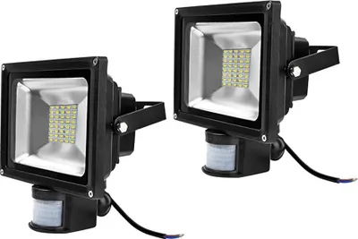 Produktbild von Greenmigo 2 Stück 30W Fluter mit Bewegungsmelder LED Strahler Flutlicht Außenleuchte Wandstrahler Außenstrahler Aluminium IP65 Wasserdicht 85-265V AC Warmweiß
