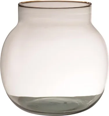 Produktbild von INNA-Glas Blumen Vase Ganja, Glas, recycelt, klar, 20cm, Ø19cm - Deko Vase