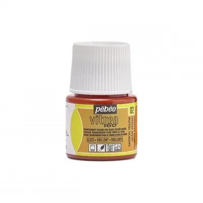 Image de Peinture pour verre Pebeo Vitrea 160, 45 ml, 02 Jaune safrané brillant