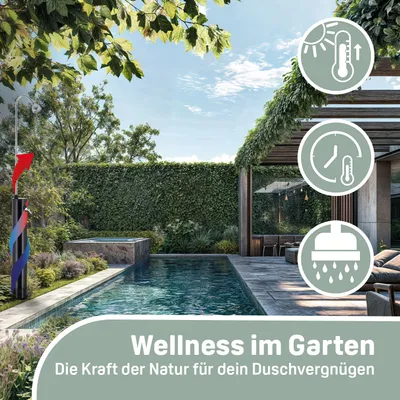 Image de Douche solaire de jardin noire 18 L Douche extérieure 215 cm Température max. 60° énergie solaire piscine camping spa