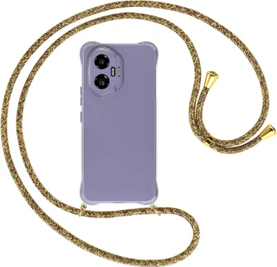 Produktbild von Handykette Backcover-Schutzhülle mit Band (Metall goldfarben) für Honor 300 5G - braun+beige
