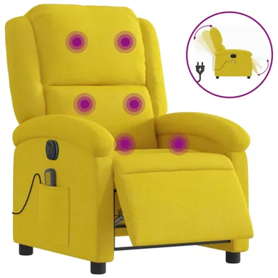 Image de vidaXL Fauteuil de massage électrique jaune velours
