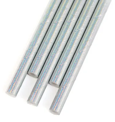 Imagen del producto de Pitillos de papel, arcoíris/iridiscentes, 197 x 6 mm, 25 unidades por paquete