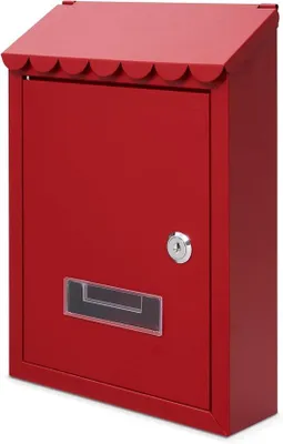 Produktbild von Famanu Wandbriefkasten Rot - Abschließbar mit 2 Schlüsseln und A4-Format