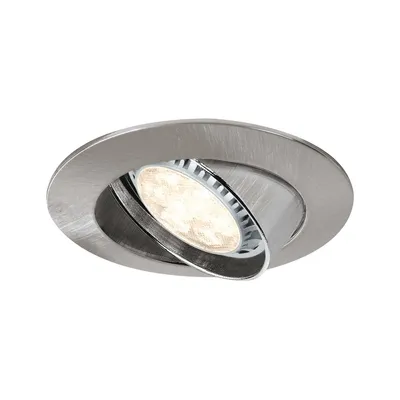 Image de Ensemble de spots encastrables Paulmann Premium, pivotants et dimmables. LED 3 x 8W, 230V, culot GU10, diamètre 51mm, finition fer brossé/métal