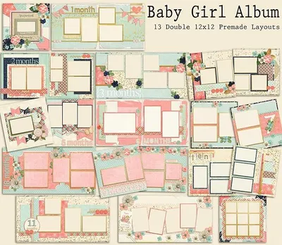 Imagen del producto de Álbum de fotos para niñas, con 13 diseños de doble página