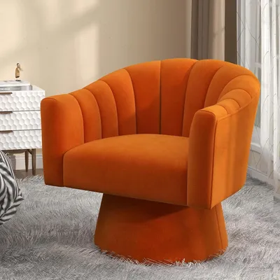 Productafbeelding van 360° draaibare fauteuil met luxe fluwele bekleding
