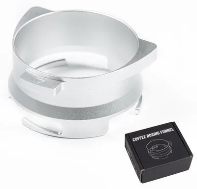 Image de Anneau doseur en aluminium pour accessoires à café espresso, 54 mm, couleur zinc, avec porte-filtre, compatible avec différentes marques