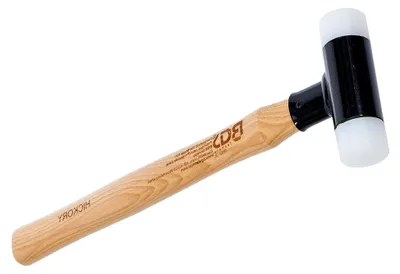 Produktbild von Schonhammer mit Hickory-Stiel, rückschlagfrei, Ø 30 mm, 300 g, Kunststoffhammer