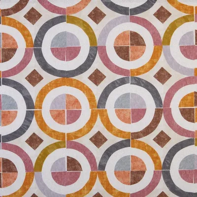 Canvas-Stoff 100x280 cm, geometrisches Mosaik, Baumwolle, 1 Meter