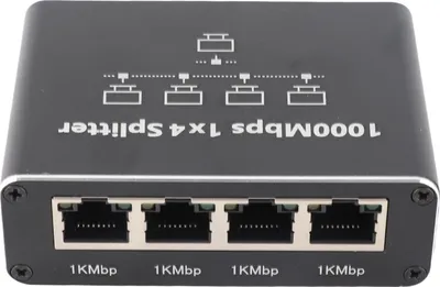 Obrázok produktu pre Ethernetový rozdeľovač 1 až 4 vysokorýchlostné 1000 Mbit/s RJ45 Gigabit pre Cat5 5e 6 7 8