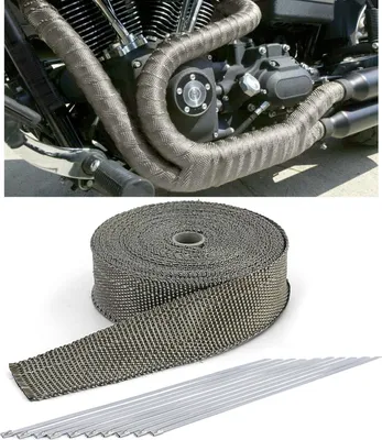 Produktbild von Auspuff Hitzeschutzband Thermoband Titan bis 900°C 50mmx2mm 10Meter