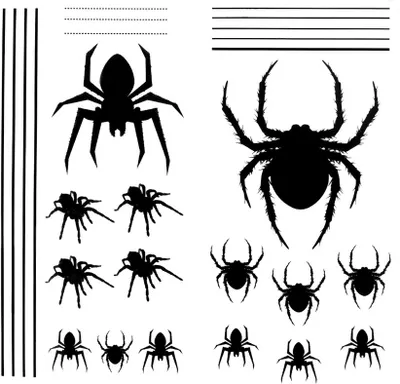 Produktbild von Oblique Unique 15 Spinnen Sticker Aufkleber realistisch schaurig haarig Halloween Deko