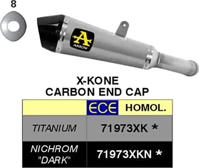 Zdjęcie produktu dla ARROW x-kone ciemny wsuwany układ wydechowy do KTM Duke 990