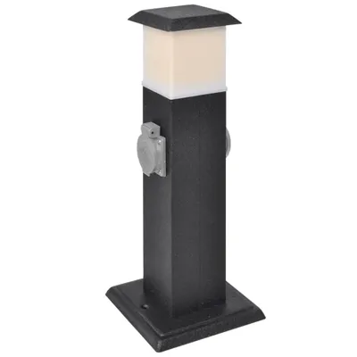 Productafbeelding van Buitenstopcontact op zuil met lamp (zwart)