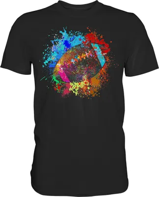Produktbild von Bunter American Football T-Shirt – Black / M