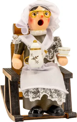 Produktbild von Kaladia Räuchermännchen - Oma im Schaukelstuhl - aus Holz - ca. 16cm - für Räucherkerzen Größe M (Standard)