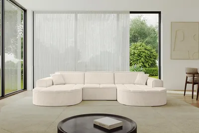 Produktbild von ALTDECOR Ecksofa in U- Form  TARO-U1 - 303x171x79,5 cm  Beige - Corner Sofa Bett Eckcouch Couch L-Form Wohnlandschaft  Cauchsofa