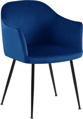 Produktbild von Esszimmerstuhl - Samtsessel - Hoher Sitzkomfort, zeitloses Design | Farbe: dunkelblau