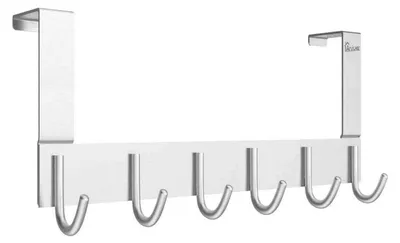 Produktbild von Tür-Handtuchhalter 6 Haken Metall Über-Tür-Halter 40 x 15 x 4,5 cm