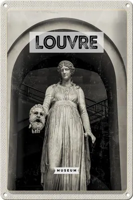 Produktbild von Blechschild Reise 20x30cm Louvre Museum Reiseziel Tourism Retro